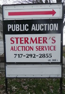 Mike stermer auctions. Mar 16, 2024 · AUCTIONEER: Mike Stermer, Lic. AU-002959L STERMER’s AUCTION SERVICE ... York Springs, Pennsylvania. Host. Stermers Auction Service . 1094 Ridge Rd, York Springs, PA ... 