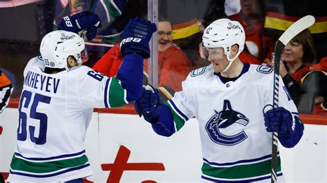 Mikheyev and Lafferty lead Canucks to 4-3 win over Flames