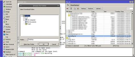 Mikrotik export configuration command.  If you don&rsquo;t see it: Refresh the Files view (o...