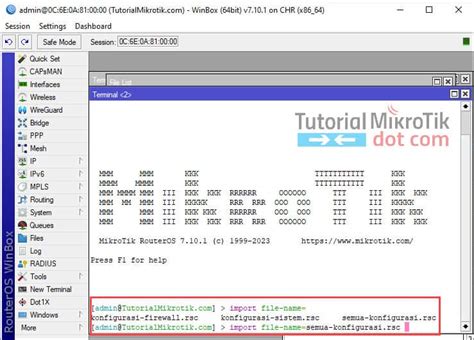 Mikrotik import configuration. .  ...