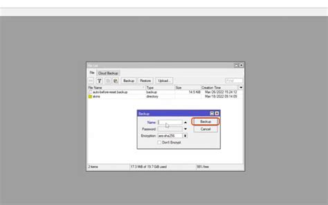 Mikrotik save config.  This backup includes critical Use the provided tool m...