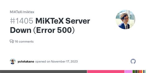 Miktex error response from server: 500