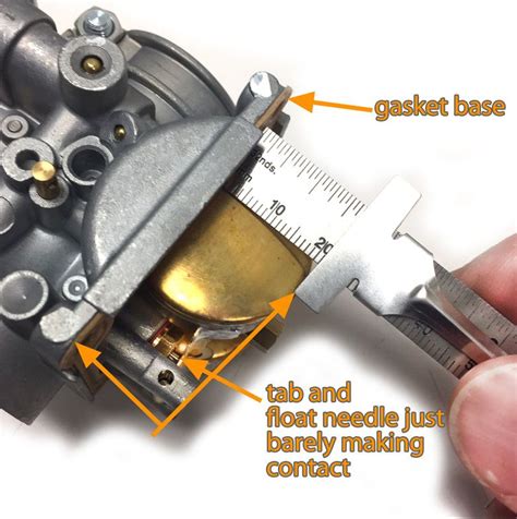 Mikuni 38mm carb float height.  When the float arm is parallel with the gasket sur...