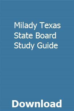 Milady texas state board study guide. - Derecho de la ciencia y la tecnología del desarrollo.
