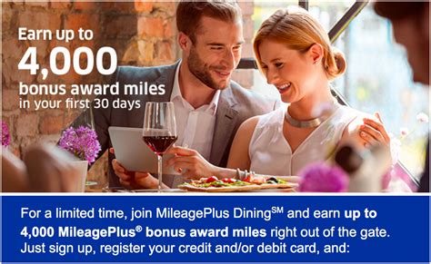 If you’re going to join United MileagePlus Dining, make sure to allow email communications, since you’ll earn at least 3 miles per dollar — instead of 1 mile for every $2 spent — every .... 