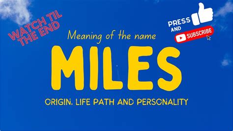 Miles - Name meaning, compatibility, personality, origin, religion ...