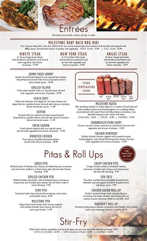 Milestone grill. Milestone Grill menu; Milestone Grill Menu. Add to wishlist. Add to compare #15 of 40 pubs & bars in Eastpointe #632 of 1617 pubs & bars in Detroit . View menu on the restaurant's website Upload menu. Menu added by users January 24, 2024 Menu added by … 