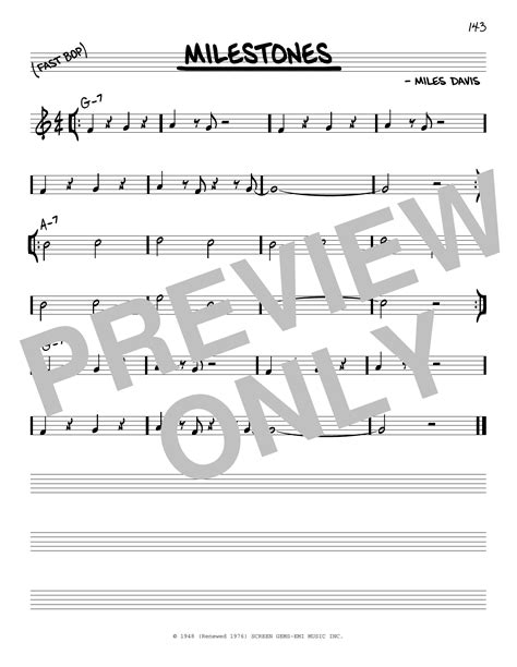 Milestones (Real Book Melody & Chords) Print Sheet Music Now