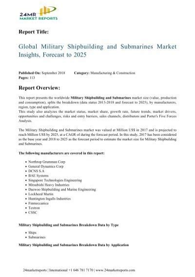 Military Shipbuilding and Submarines Market Size, By Component, …