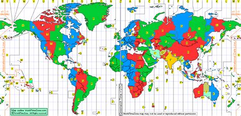 Military Time Zone Map