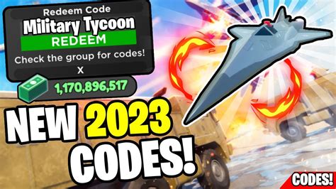 Military Tycoon codes in Roblox Free credits and cash August 2022 