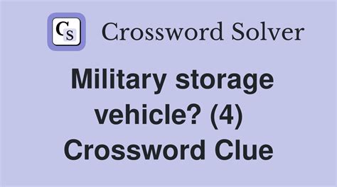 Military storage place crossword clue