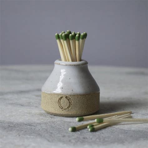 Milk Bottle Handmade Ceramic Match Striker & Matches