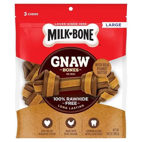 Milk-Bone Gnaw Bones Rawhide Free Dog Chew Treats Chicken 30 …