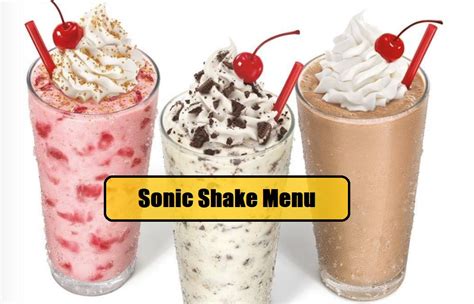 Milkshake sonic menu shakes. Sonic brings back the Brownie Batter Shake and Yellow Cake Shake for a limited time, while supplies last. Both shakes are available early now through March 21, 2022 for Sonic app users. A wider, nationwide release begins on March 28, 2022. Sonic's Brownie Batter Shake features vanilla ice cream blended with chocolate brownie batter and brownie ... 