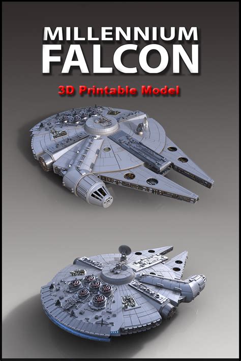 Millennium Falcon 3D Printable Model in 1m+ after printing size! Visit