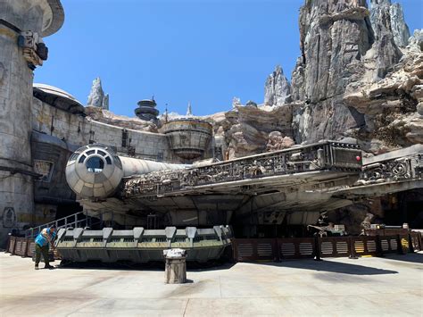 Millennium falcon ride. There are two rides in this new land. The first attraction is Millennium Falcon: Smugglers Run, where you have the opportunity to pilot the fastest hunk of junk in the galaxy. The second attraction is Star Wars: Rise of the Resistance, where you get captured by Kylo Ren and the First Order and need to escape. 