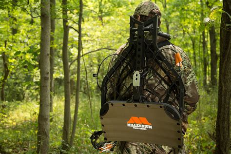 Millennium treestands. SPECIFICATIONS. • Material ALUMINUM. • Capacity 400 lbs. • Weight 8.5 lbs. • Seat Size W 20” D 17”. • Seat Height 16-19”. • Model #: G-100-00. With adjustable tripod legs, folding design and full-back ComfortMAX seat, the G100 chair is perfect for ground blind applications in any season. 