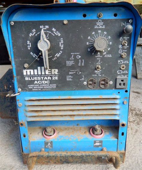 Miller bluestar 2e specs. I recently got a Bluestar 2E, serial no. HK259114 I believe. I was welding with it, broke my arc, and then the engine kicked into high idle. There is no power coming from the weld leads or the electrical outlets and the engine stays in high idle. I opened it up and I may have found 2 issues for this. One is the Resister, Part 