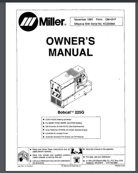 Miller bobcat 225g p216g parts manual. - Manuale di servizio lavatrice samsung wa400pjhdwr.