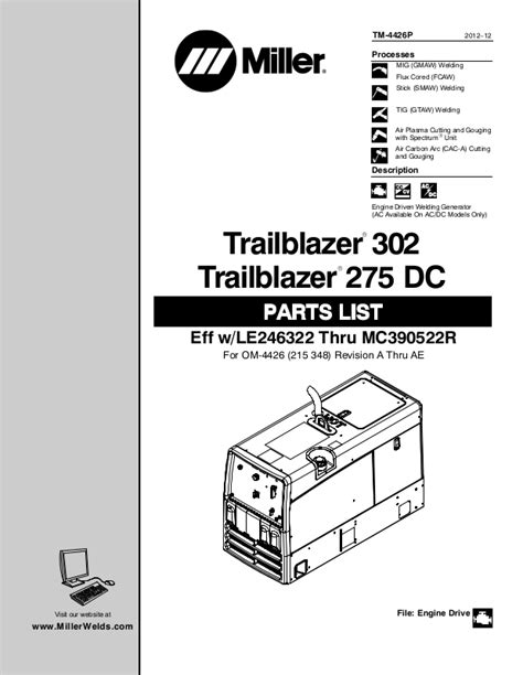 Miller trailblazer 275 dc operating manual. - The developing child textbook online for free.