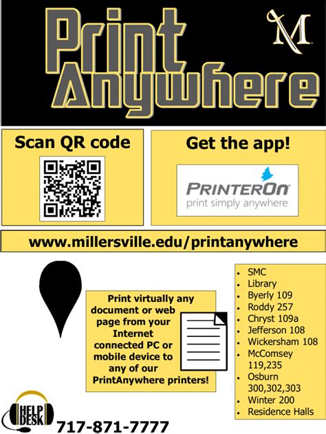 PrintAnywhere. Virtually print your document from your Internet connected PC or mobile device. Click QR code to connect to the web form. Process your print job online and go to GoPrint release station (located in the Campus Labs and Residence Halls) to print.