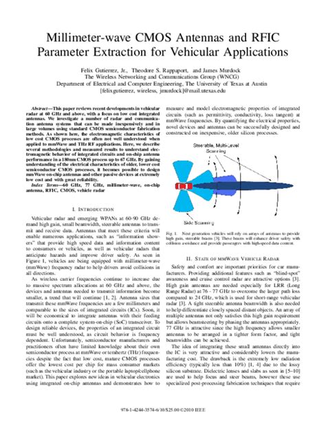 Millimeter-wave CMOS antennas and RFIC parameter extraction …