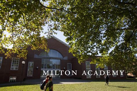 Milton academy. Milton’s environment is intellectually charged. The wide world of academic opportunity here engages students. in a program of the highest quality. Students develop competence in the core subjects and feed intellectual passion through electives and independent studies. As they progress, students learn to express themselves orally and in writing. 