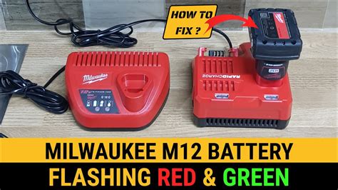 A Milwaukee Charger blinking red and green lights might be caused by two things: battery not correctly inserted into the charger port, or battery pack is broken or defective. In the second situation, you must remove the battery, disconnect the charger to reset it, and then plug it back in.. 