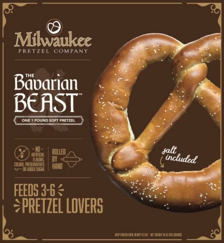 Milwaukee pretzel company. All pretzels are shipped FRESH not frozen. 50 count bag will serve 3-6 people. Our Bavarian soft pretzels are all-natural, preservative free with no additives or added sugar using only the highest quality ingredients. Because each pretzel is handmade slight variations in color and shape are normal. 