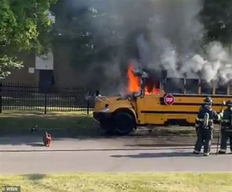 Milwaukee school bus engulfed in flames after driver safely evacuates 37 students