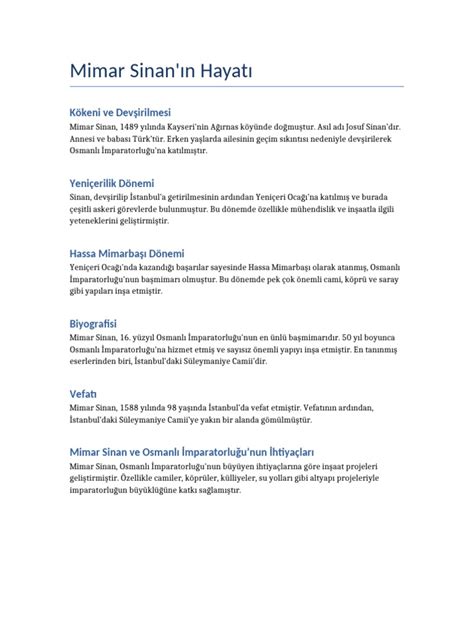 Mimar Sinan 20 Sayfa Slayt PDF Scribd. 