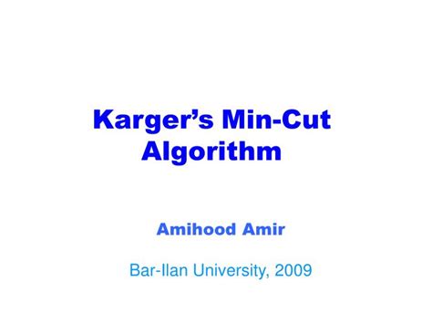 Min Cut And Karger S Algorithm Ppt Download