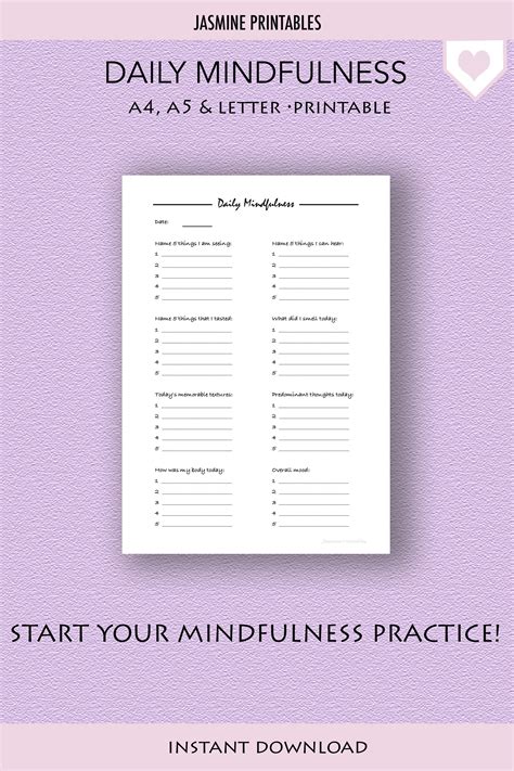 Mindfulness Printable Planner & Journal - Creative Fabrica