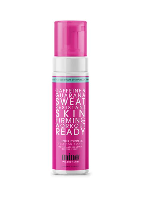 Mine tan. (239 reviews) $34.95 6.7 floz/ 200ml. - +. The tan that won't sweat off. Workout Ready boasts a unique formulation that allows perspiration to pass through the tan instead of taking it off. The tan that won't sweat off. A super dark brown skin finish. Suitable for face & body. Suits all skin types. No orange tones. No fake tan smell. Clean Tanning. 