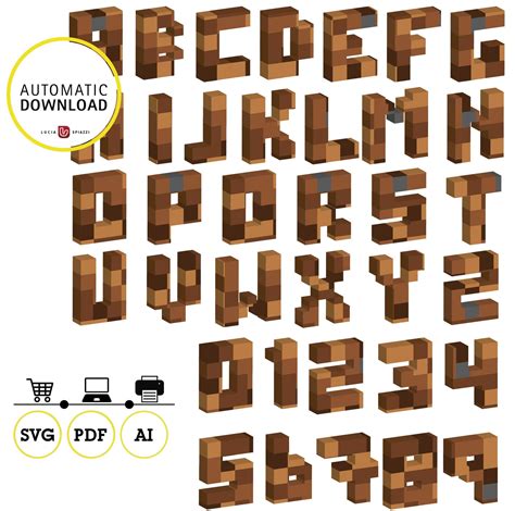 Minecraft 3D Alphabet Phigraphic
