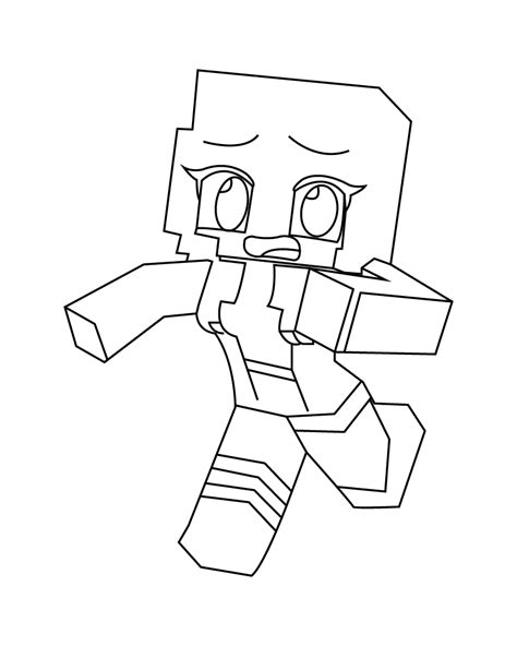 Minecraft Aphmau is Running Coloring Pages in 2023