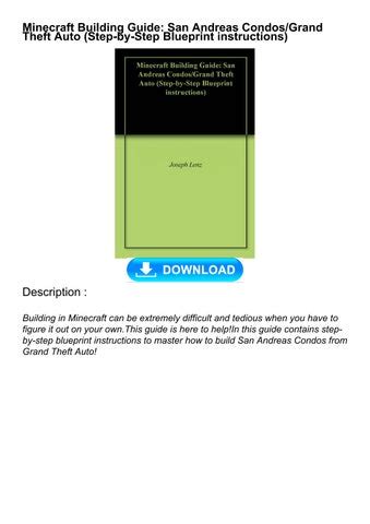 Minecraft Building Guide San Andreas Condos Grand Theft Auto Step By Step Blueprint Instructions