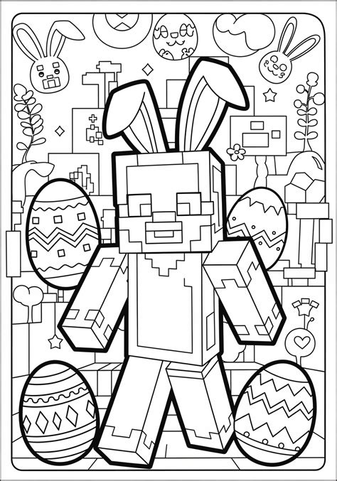Minecraft Easter Coloring Pages