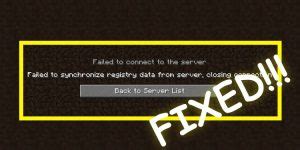 Minecraft Failed To Synchronize Registry Data From Server GamerSpots