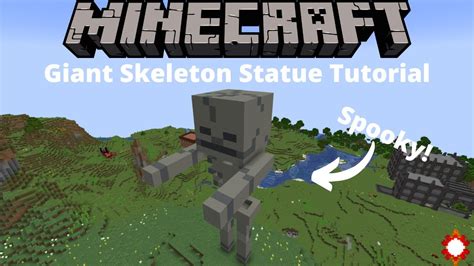 Minecraft How to Build a Giant Skeleton Statue Halloween Tutorial