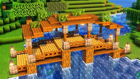 Minecraft How to Build a Simple Bridge (Tutorial) YouTube