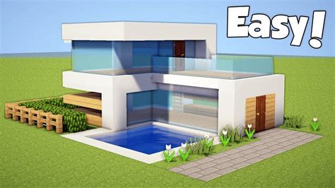 Minecraft How to Build a Small Modern House Tutorial (Easy