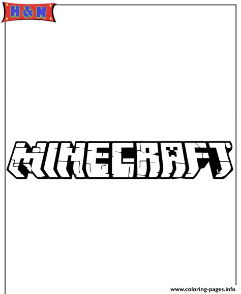 Minecraft Logo Coloring Pages Get Coloring Pages