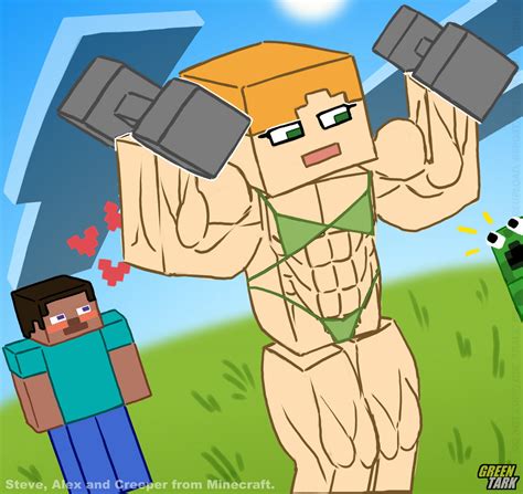 Minecraft Muscular & fat Alex Life love Zomma ZomBo Muscular girl Minecraft Animation