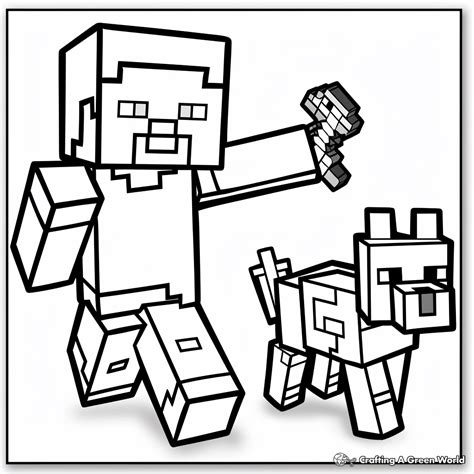 Minecraft Steve Coloring Pages