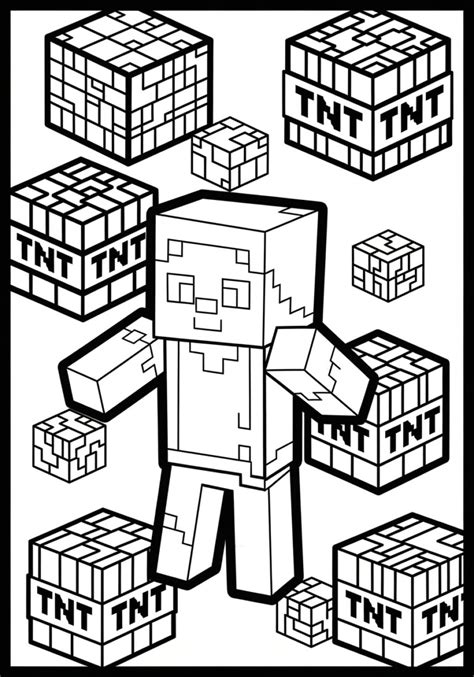 Minecraft Tnt Coloring Pages