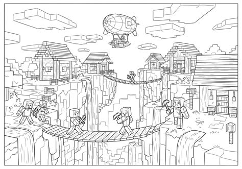 Minecraft Village Coloring Pages