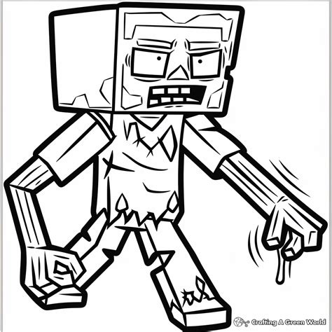 Minecraft Zombie Coloring Pages