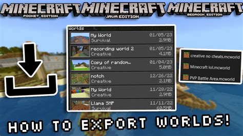 Minecraft export world download.  The process varies depending on the type ...